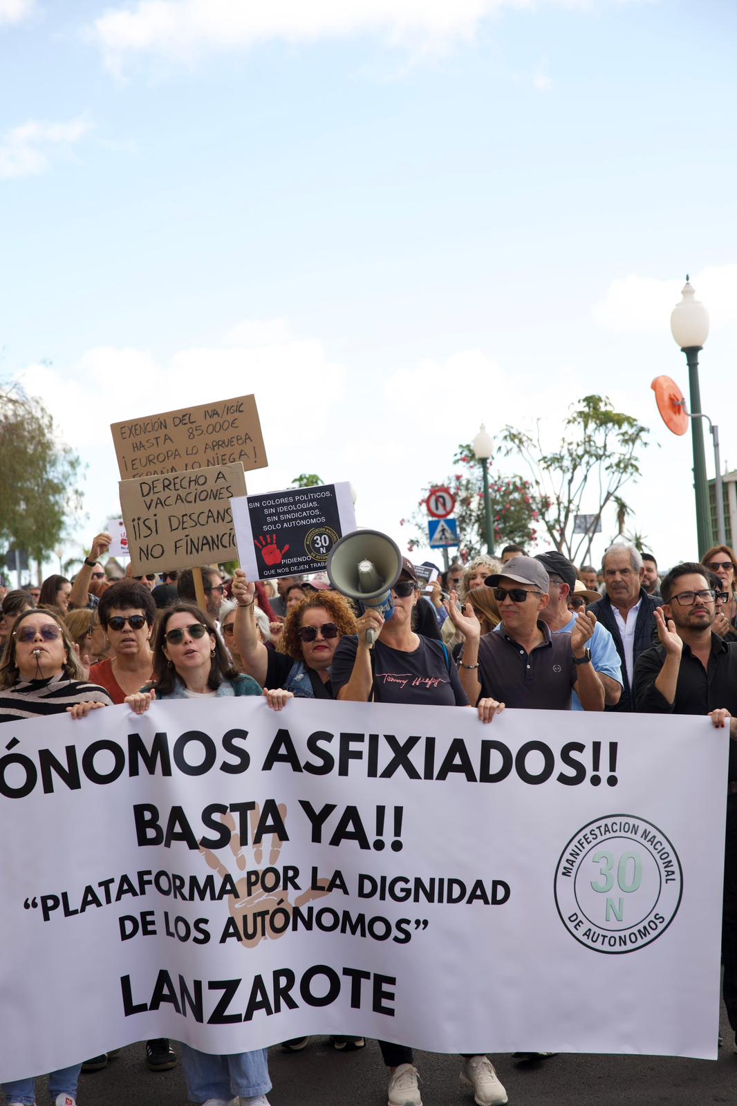 Manifestación de autónomos en Arrecife Manifestación de autónomos en Arrecife