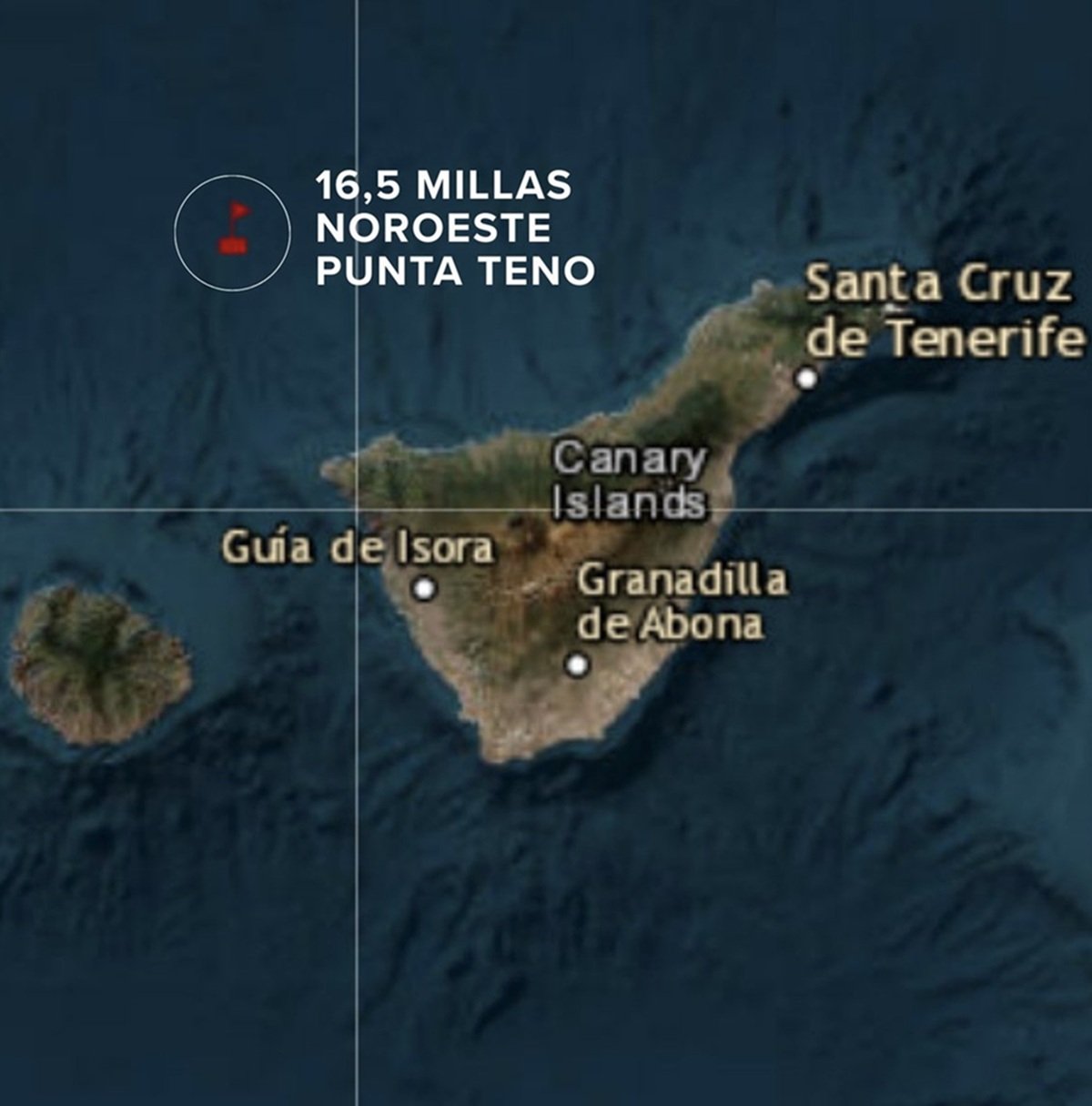 Zona donde cayó al mar el pasajero