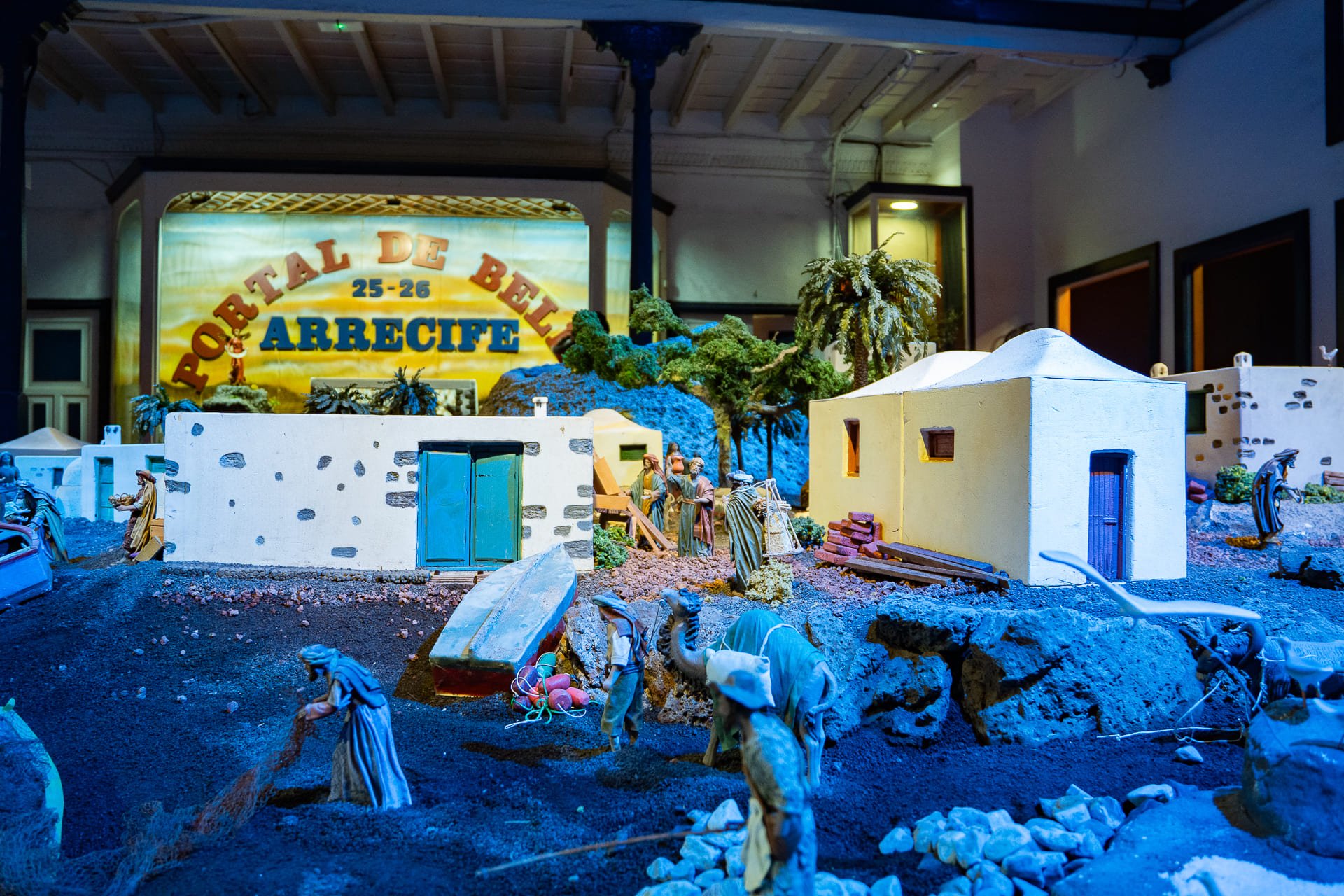 Inauguración del Belén de Arrecife en el Mercadillo. Fotos: Ayuntamiento de Arrecife.