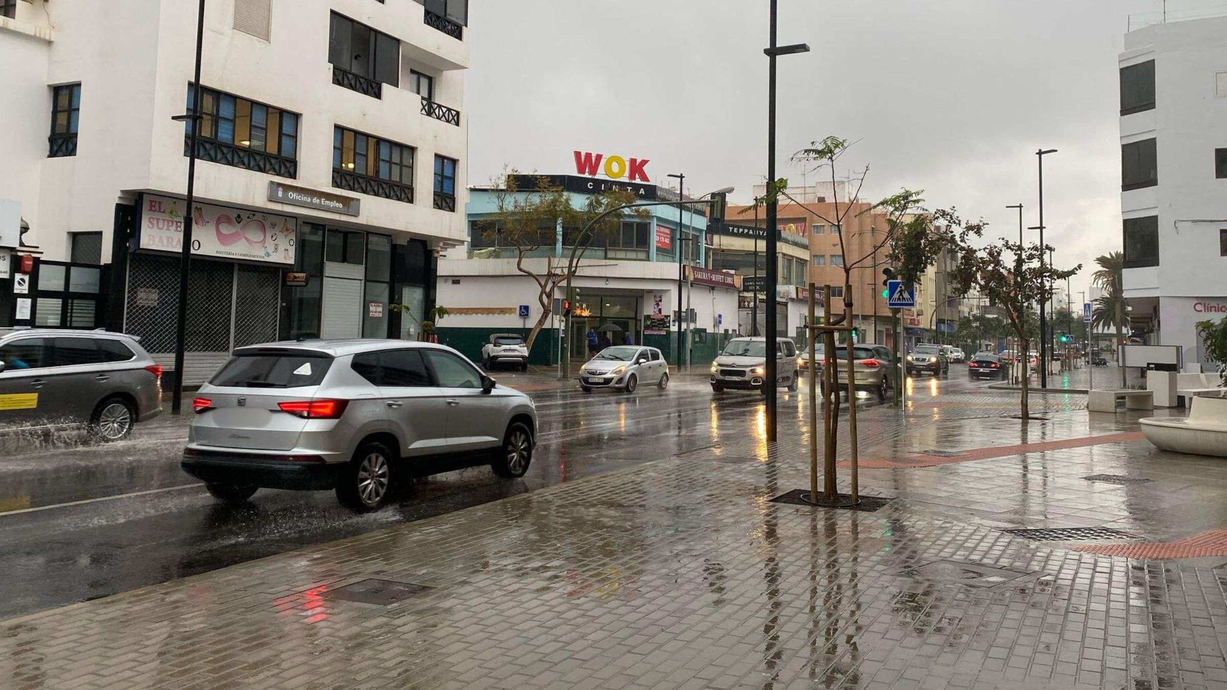 Lluvia en Arrecife en una imagen de archivo.