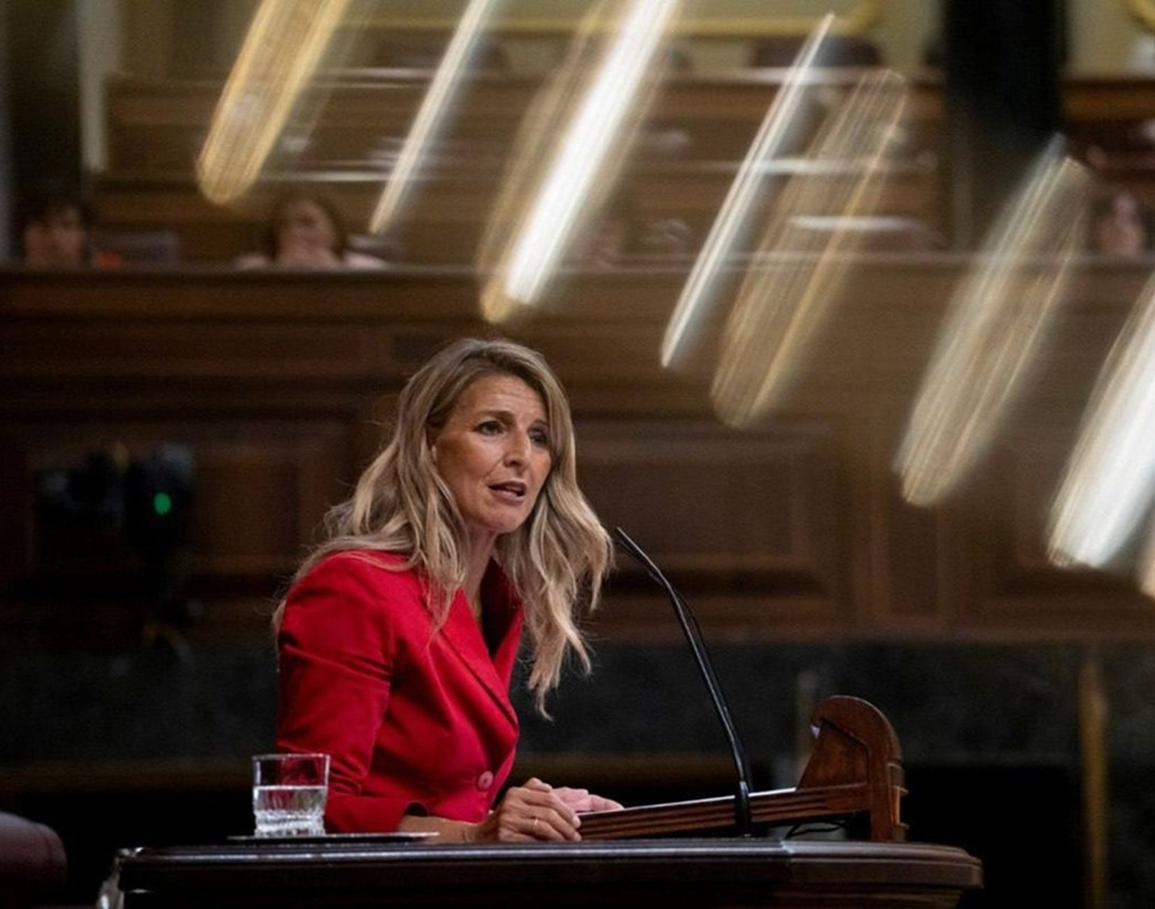 Yolanda Díaz durante una intervención en el Congreso.