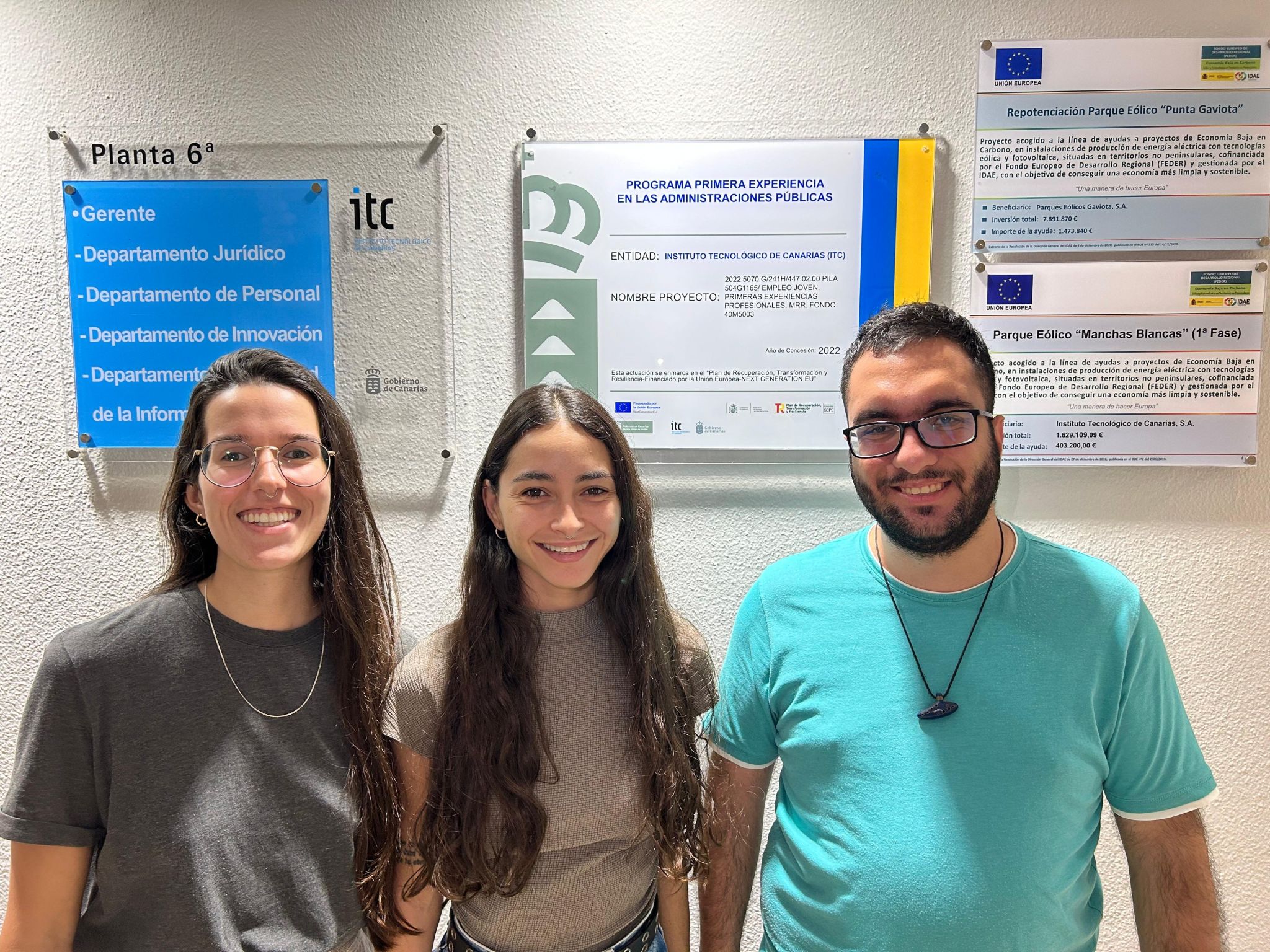 Jóvenes que hicieron las prácticas en el Instituto Tecnológico de Canarias en 2023.