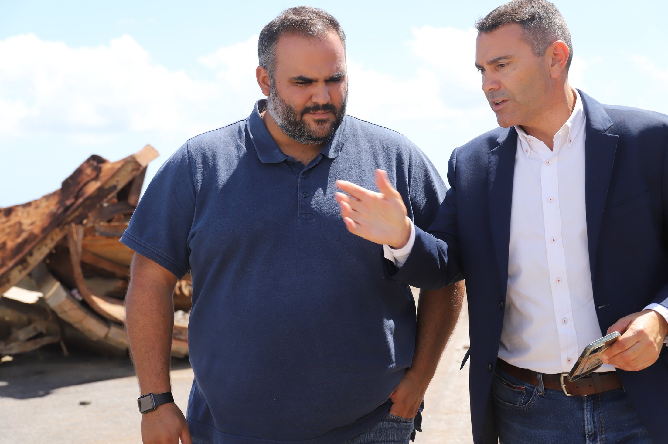 El consejero Samuel Martín y el presidente Oswaldo Betancort