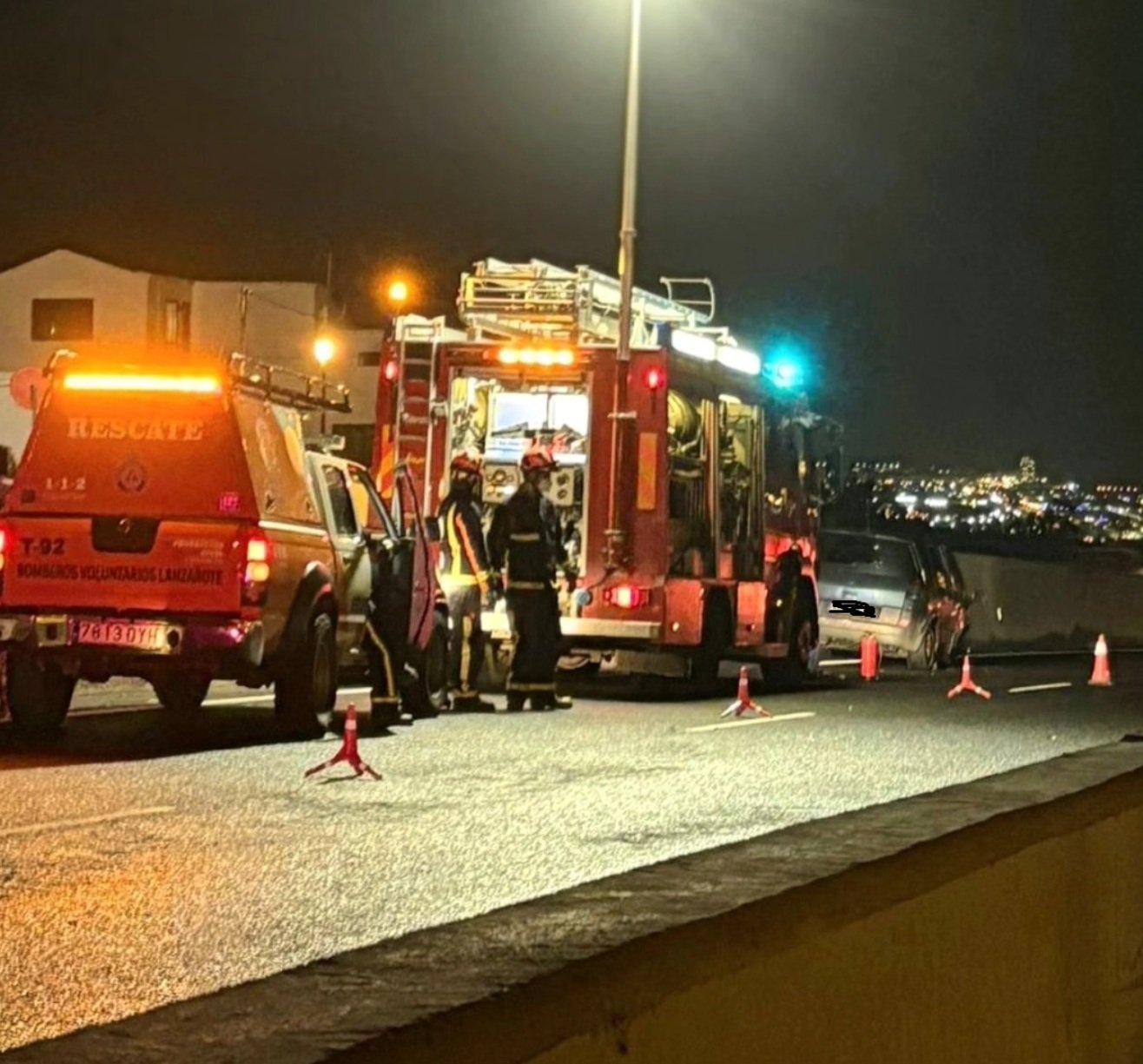 Accidente en la LZ-2 bajando de Tías