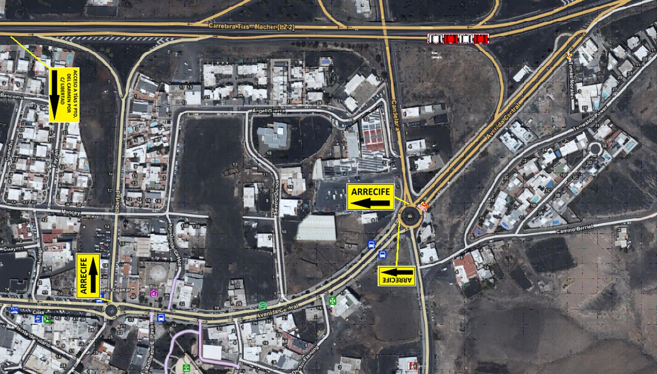 Desvíos por obras en la Avenida Central de Tías Desvíos por obras en la Avenida Central de Tías