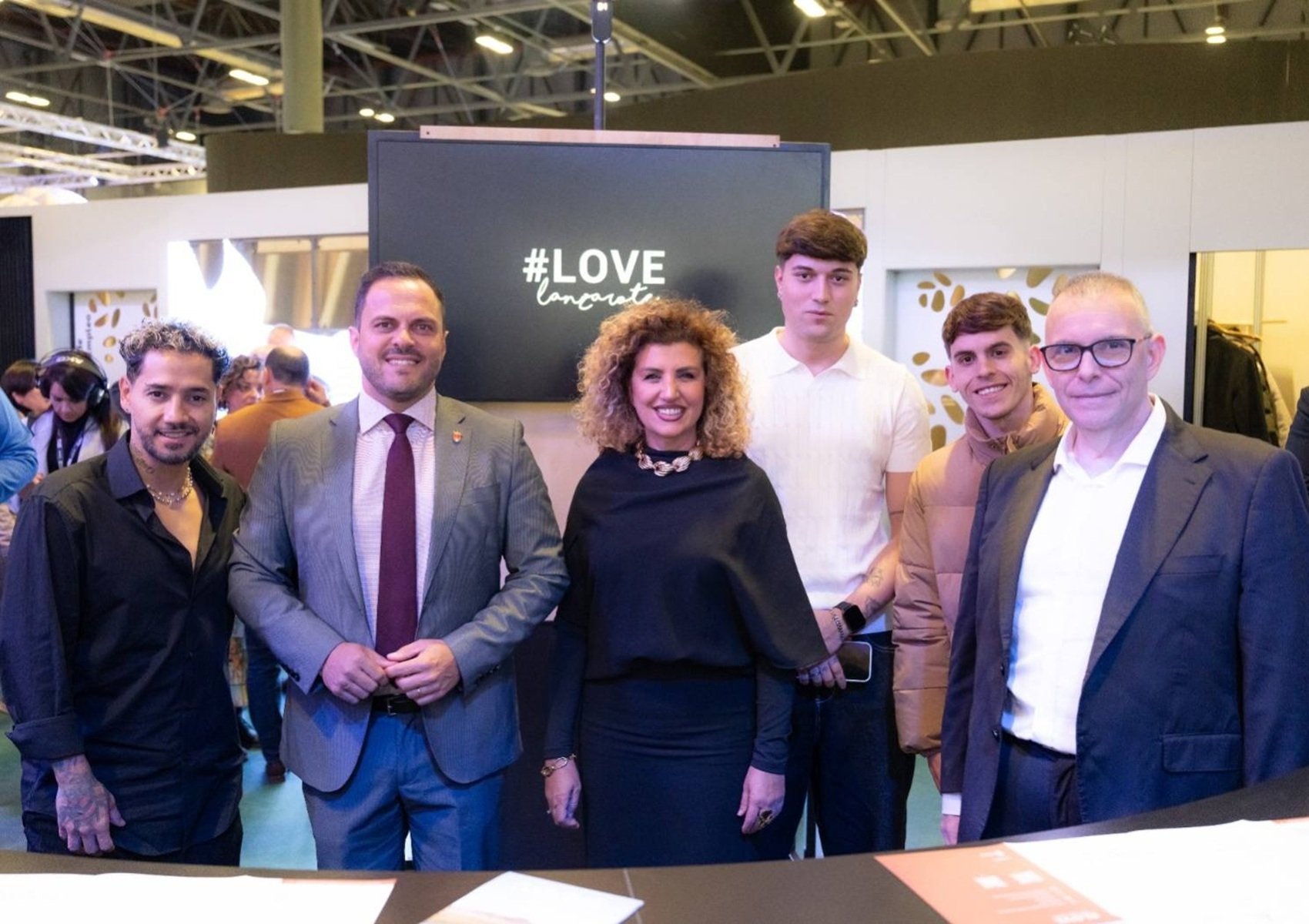 Carreño, de León y Merino durante la promoción de Arrecife como plató para rodajes.