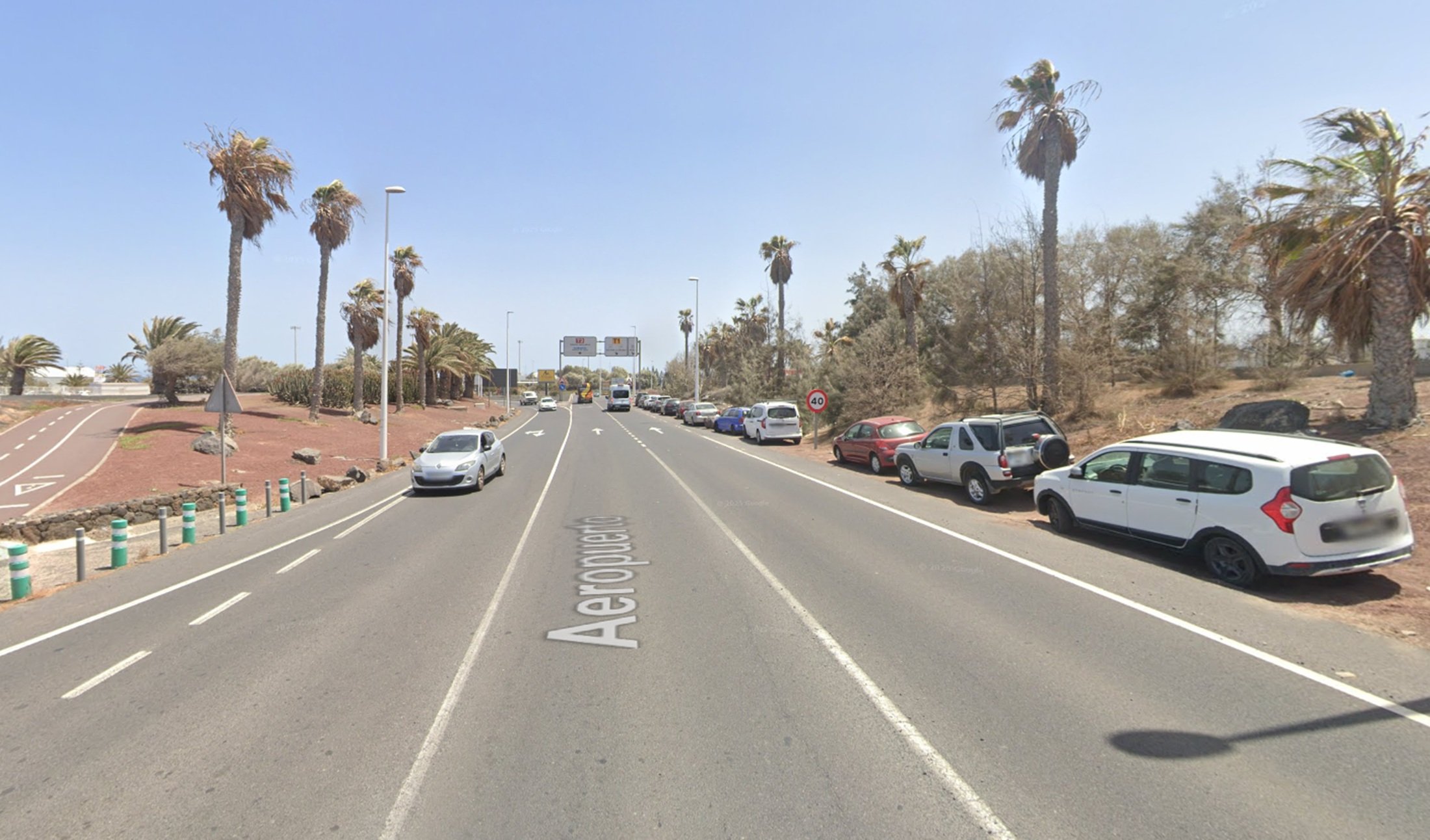 Acceso al Aeropuerto de Lanzarote. Foto: Google Maps