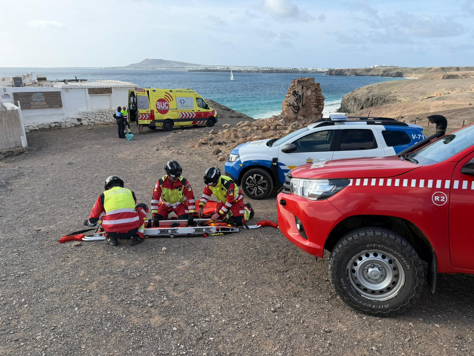 Rescatan a una mujer accidentada en la Playa de Papagayo