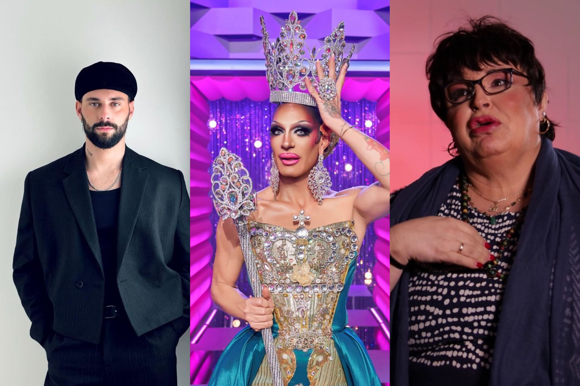  J Kbello, Satín Greco y Paca la Piraña en la Gala Drag del Carnaval.