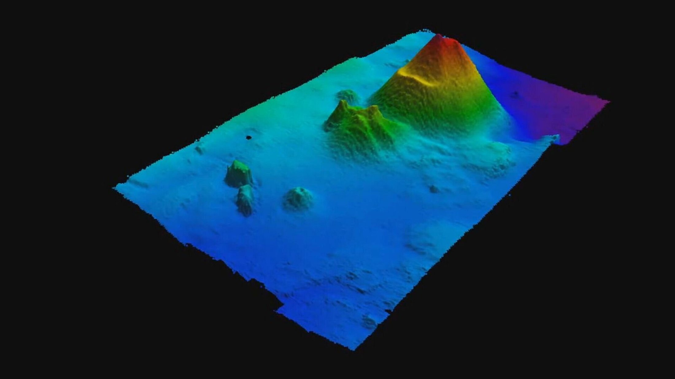 Imagen 3D del volcán de Enmedio. Foto: RTVE