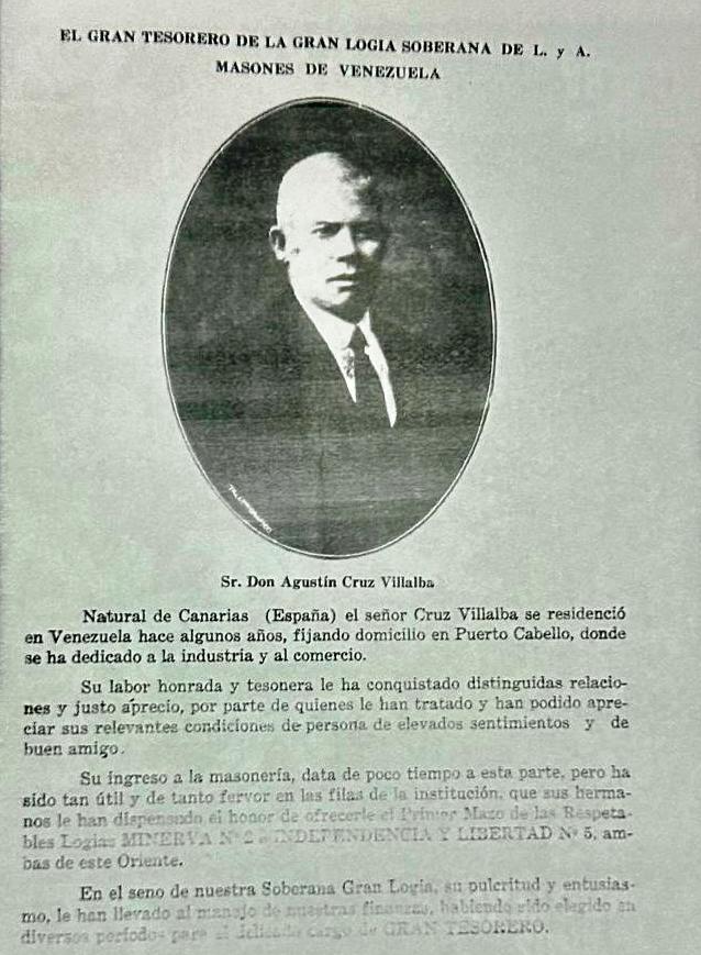 Agustín Cruz Villalba, Tesorero de la Logia Agustín Cruz Villalba, Tesorero de la Logia