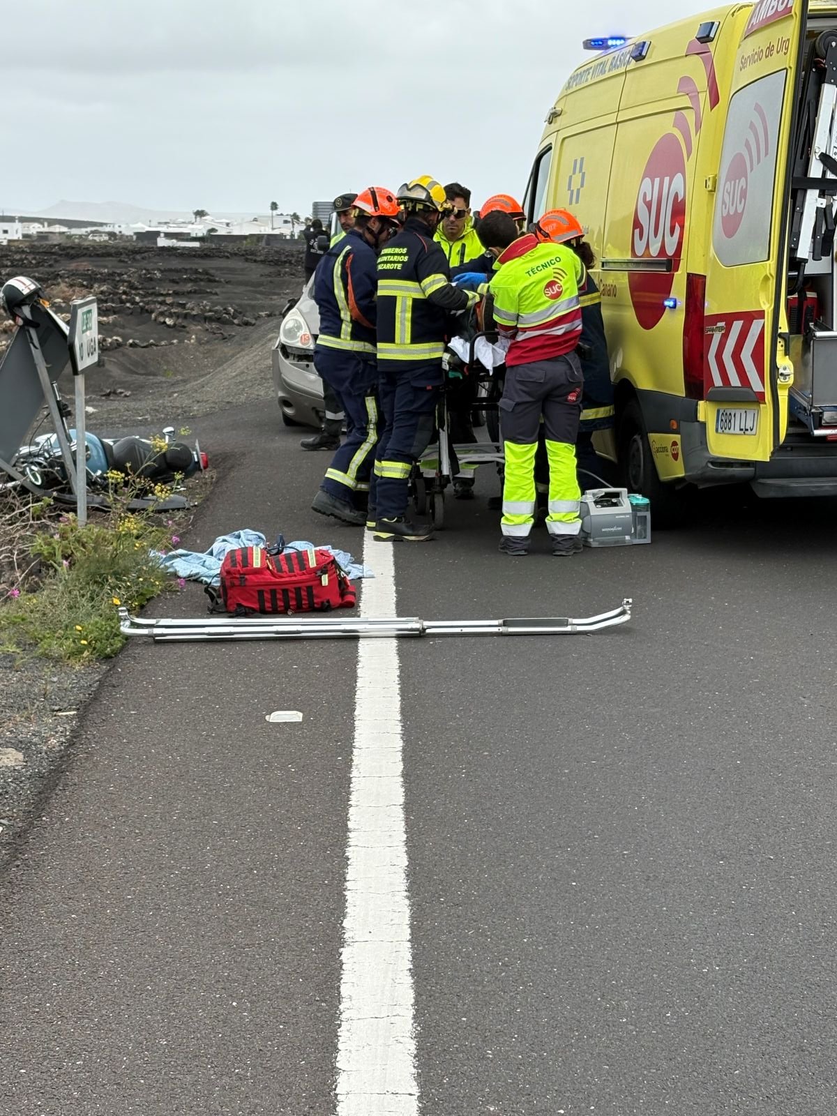 Herido un motorista en la colisión con un coche cerca de Masdache Herido un motorista en la colisión con un coche cerca de Masdache