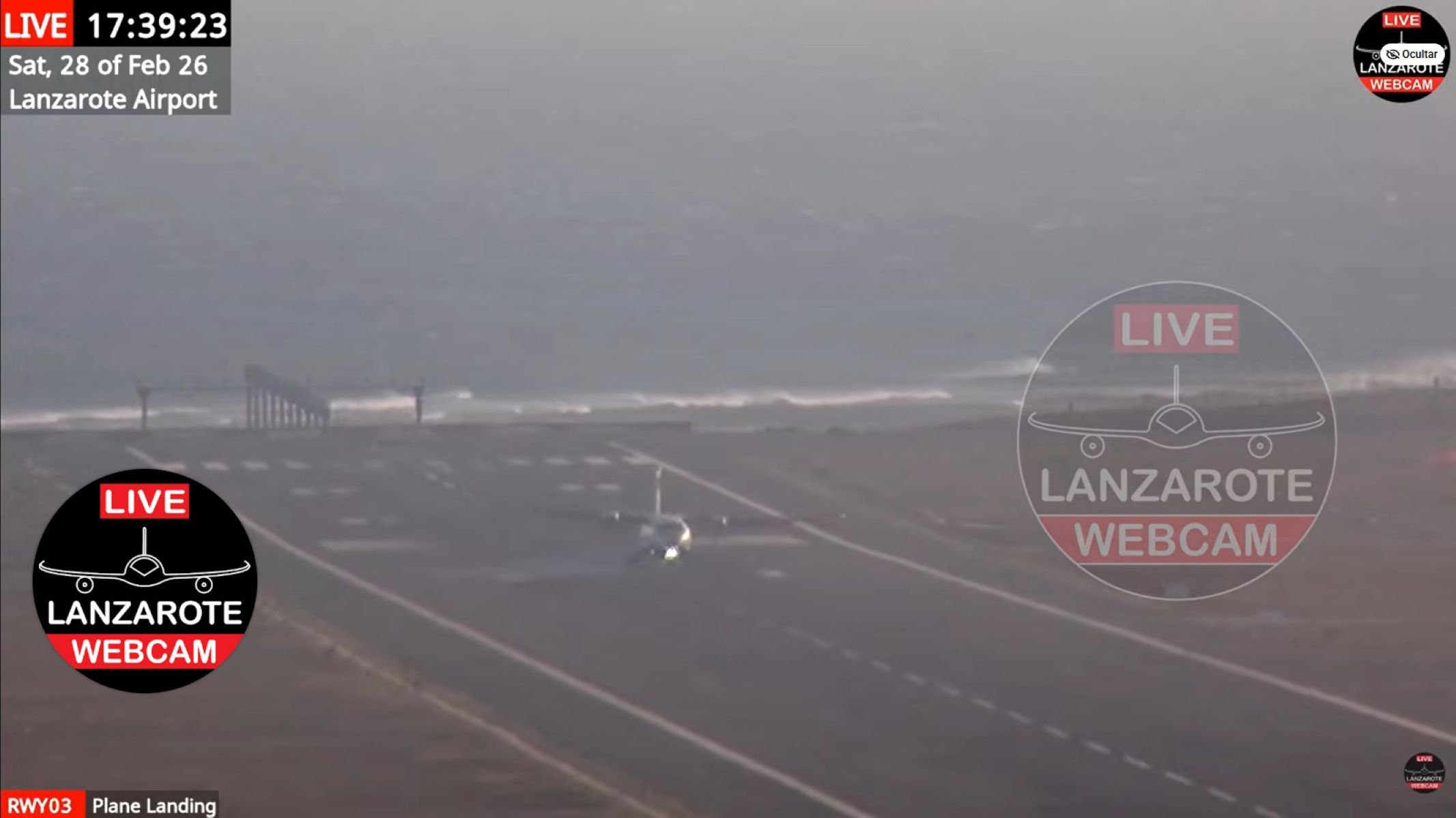 Aterrizaje frustrado de un Binter en el aeropuerto de Lanzarote 