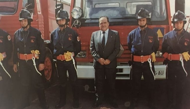 Inauguración del Parque de Bomberos de Lanzarote en 1991. Foto: Cedida