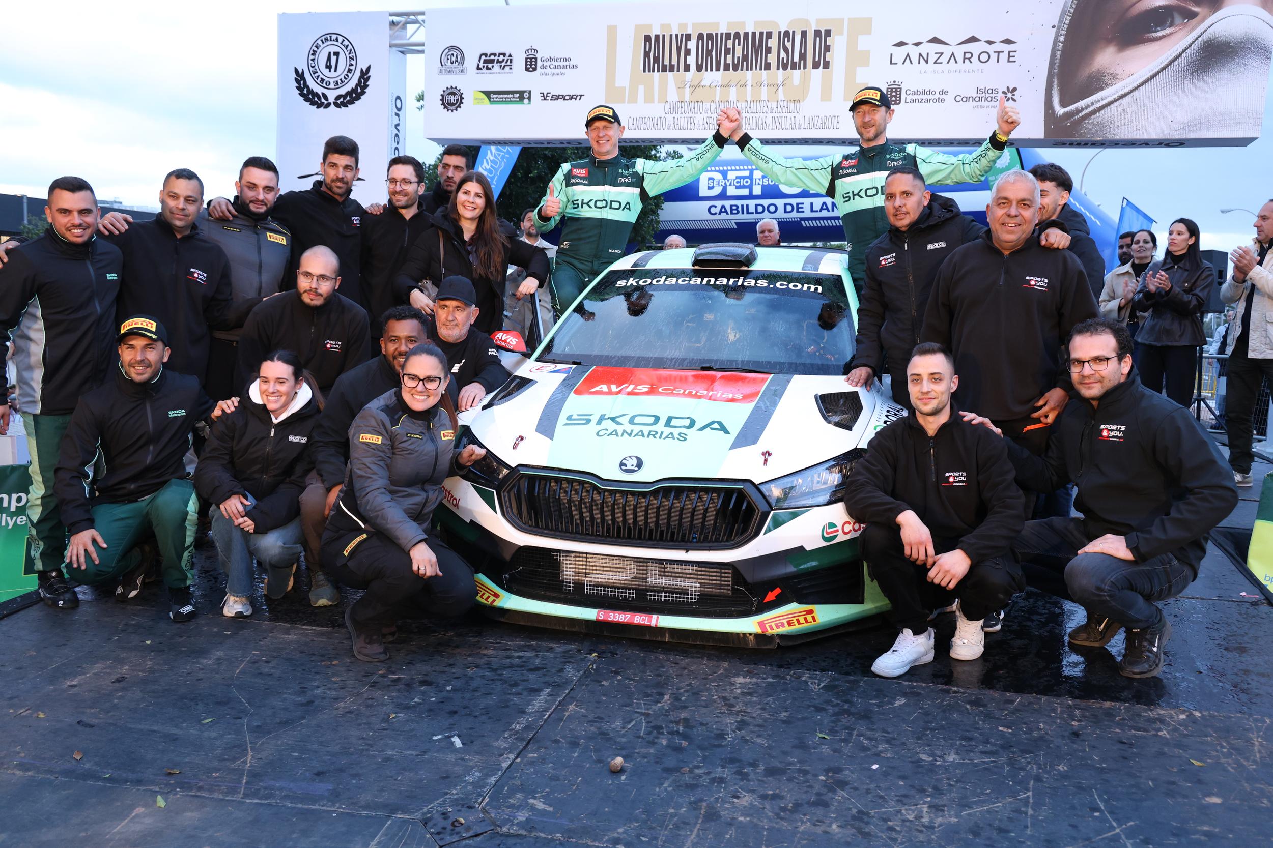 Alexey Lukyanyuk "vuela" con el Skoda en Lanzarote y gana su primer rallye del CCRA