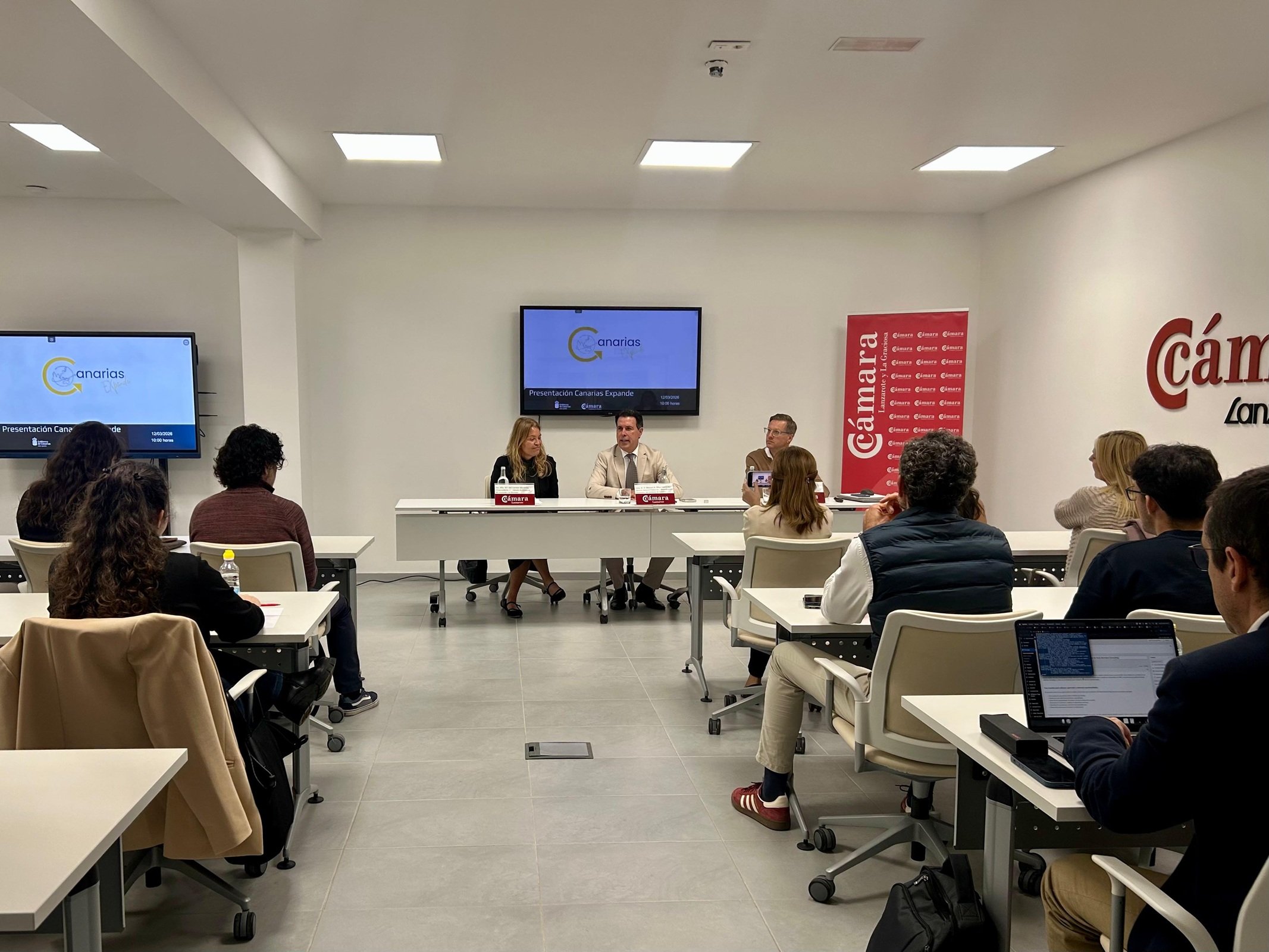 Momento de la presentación de Canarias Expande en la Cámara de Lanzarote Momento de la presentación de Canarias Expande en la Cámara de Lanzarote