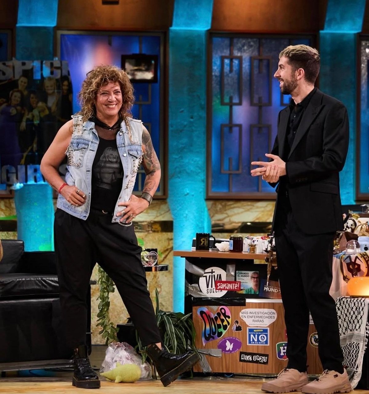 La cantante Rosana junto a David Broncano. Foto: RTVE