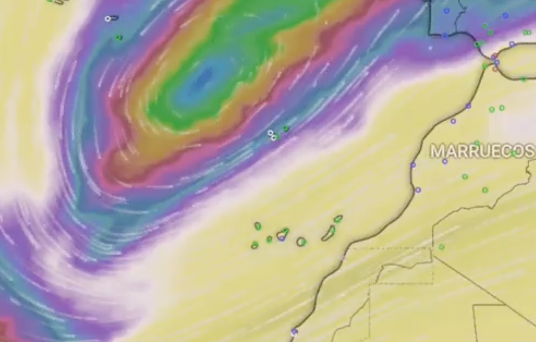 Viento en Canarias por el paso de la borrasca Therese. Foto: Controladores Aéreos.