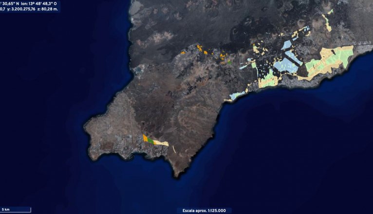 Maps of renewables in Yaiza. Photo: Grafcan.