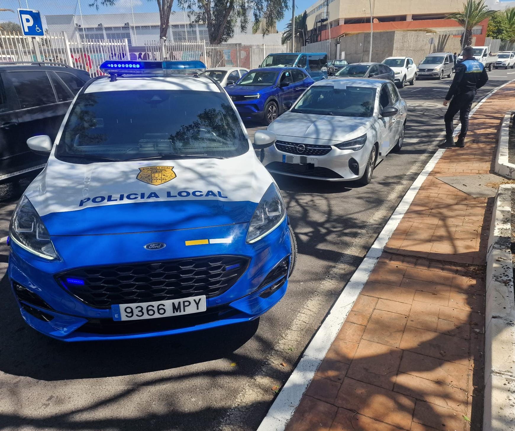 Vehículo interceptado por la Policía de Arrecife.