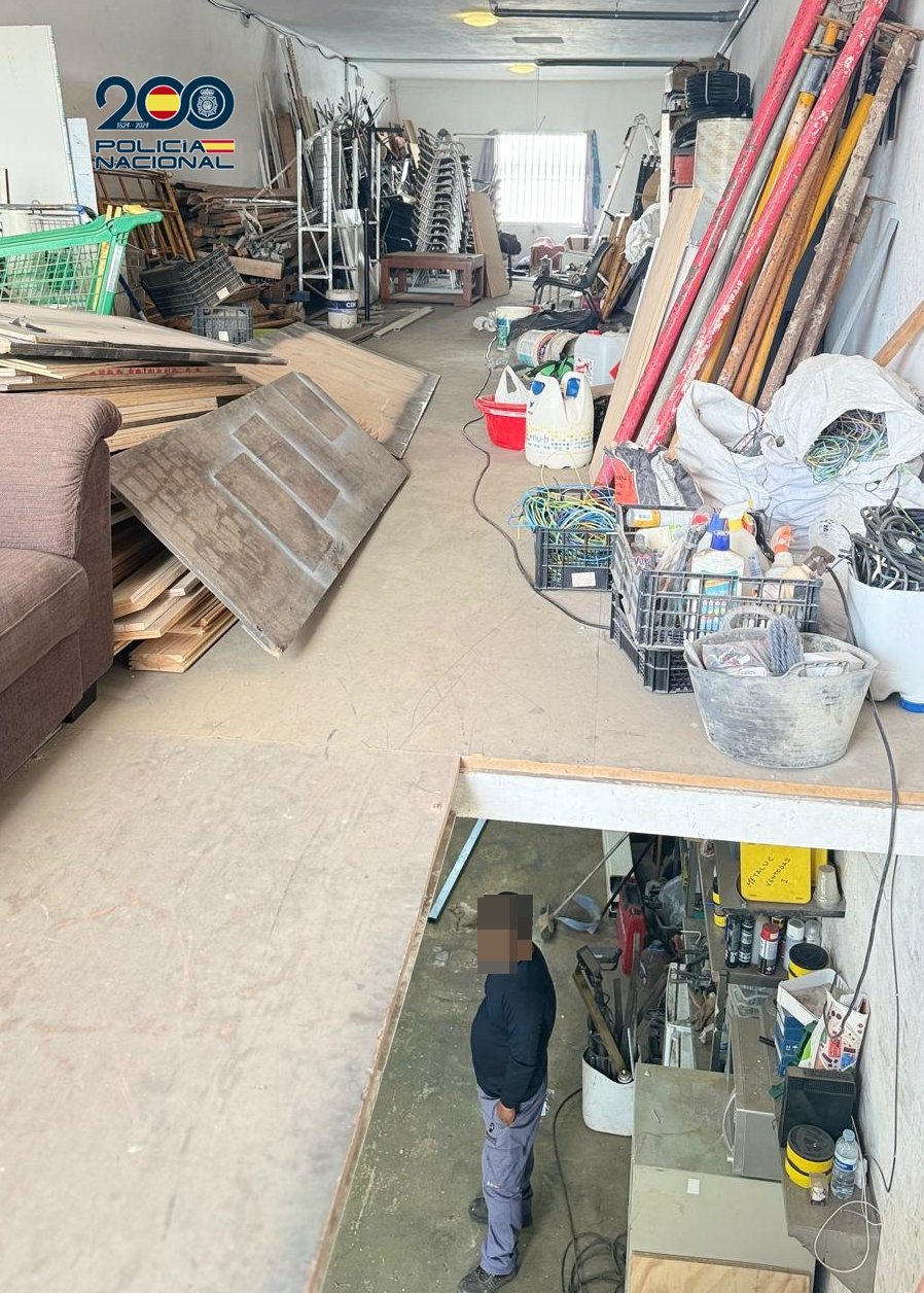 Taller clandestino en Arrecife. Foto: Policía Nacional.
