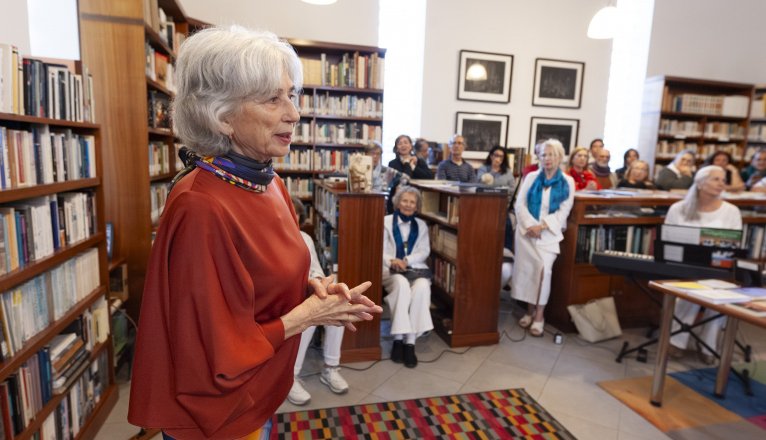 Pilar del Río at one of the events organized by A Casa José Saramago. Photo: Juan Mateos. Pilar del Río at one of the events organized by A Casa José Saramago. Photo: Juan Mateos.