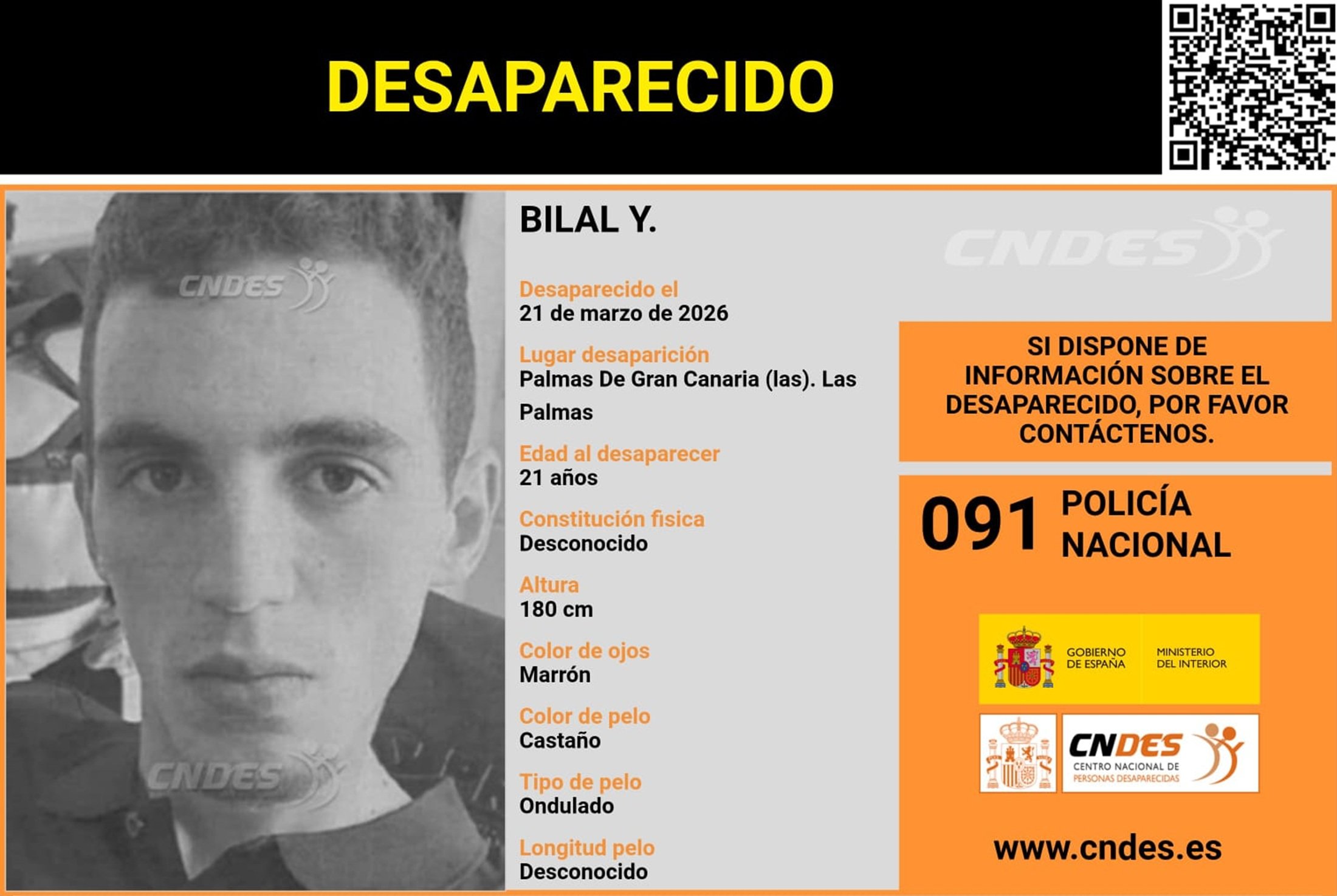 Joven desaparecido en Canarias