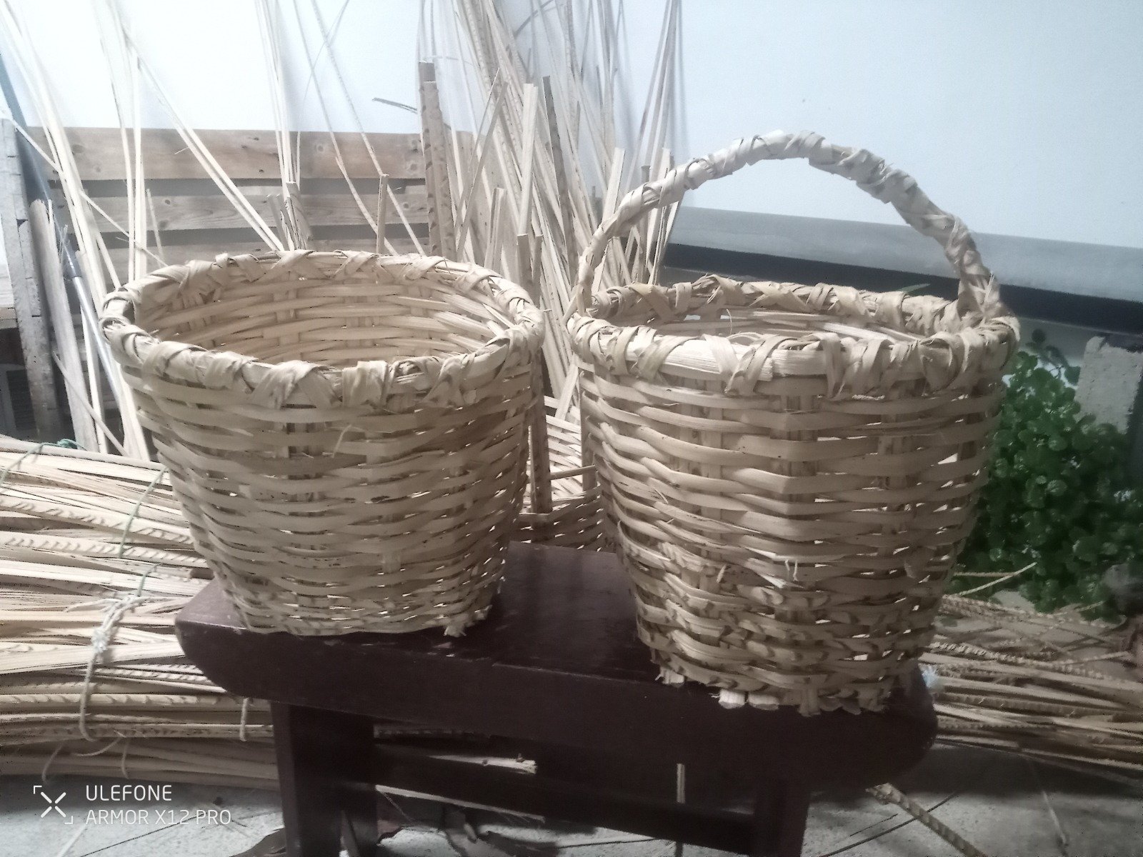 Cestas de pírgano elaboradas por Ruymán de León