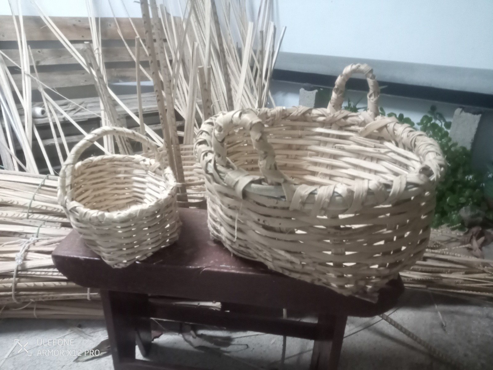 Cestas de pírgano elaboradas por Ruymán de León