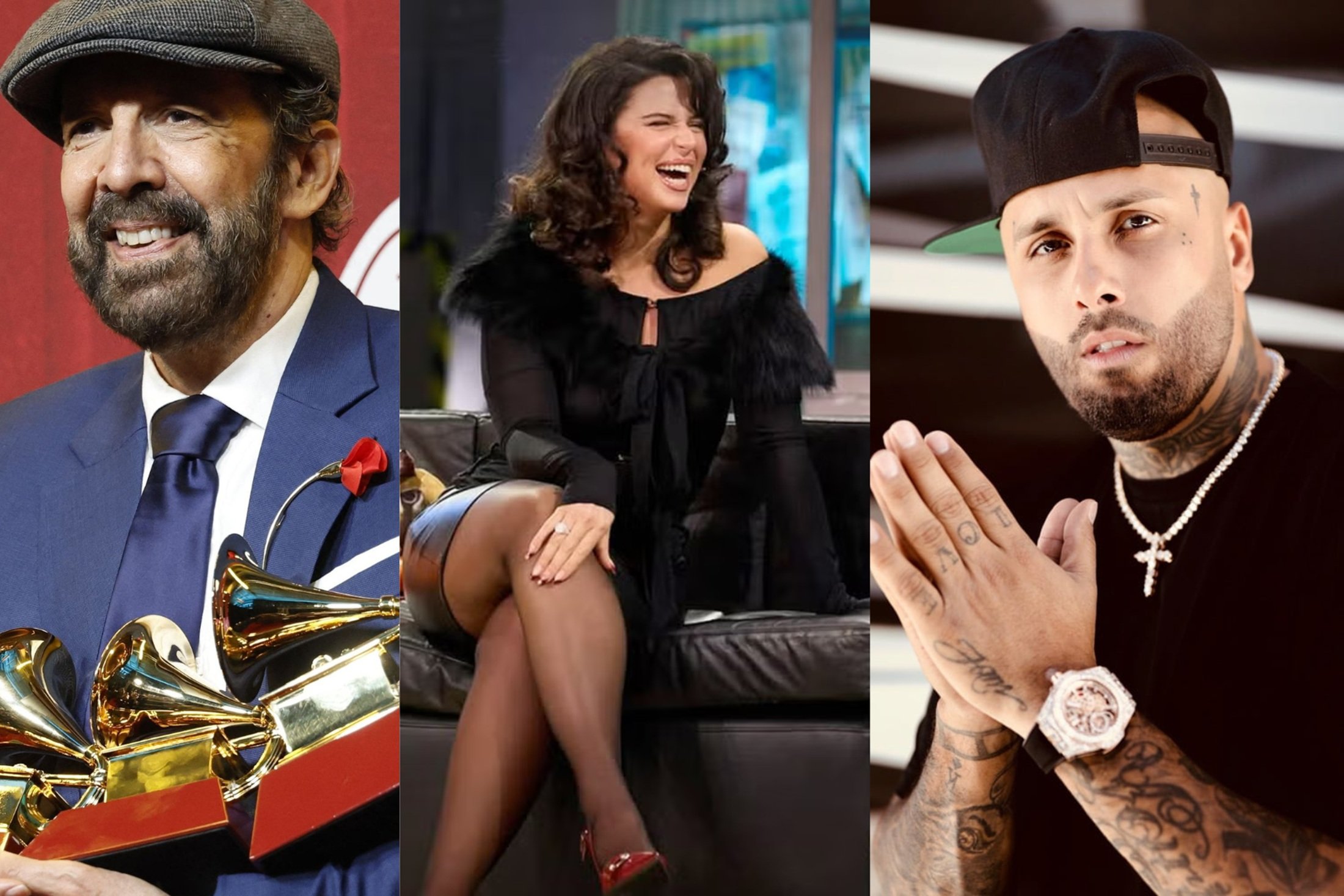 Los artistas Juan Luis Guerra, Nathy Peluso y Nicky Jam Los artistas Juan Luis Guerra, Nathy Peluso y Nicky Jam
