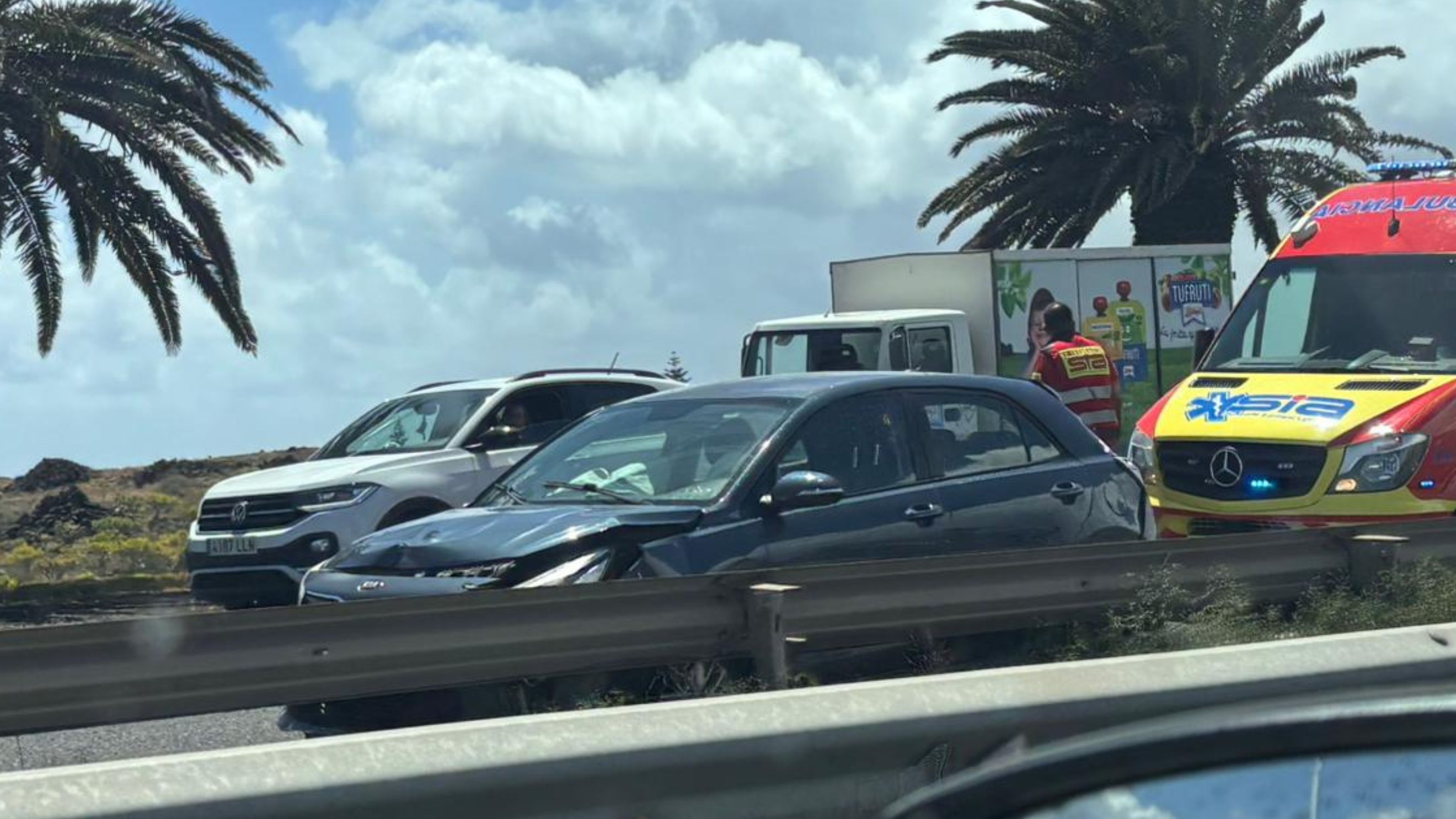 Uno de los vehículos implicados en la colisión. Foto: La Voz.