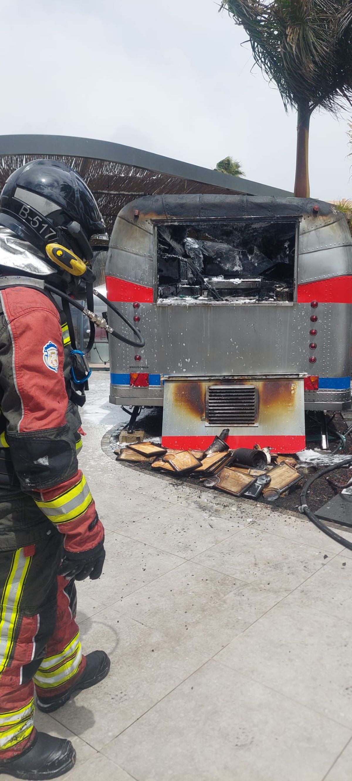 Incendio de una caravana en Costa Teguise