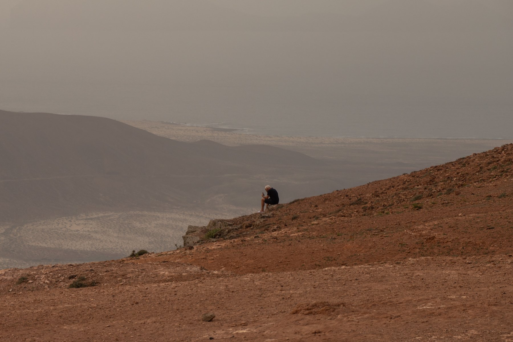 Episodio de calima en Lanzarote este abril. Foto: Andrea Domínguez.