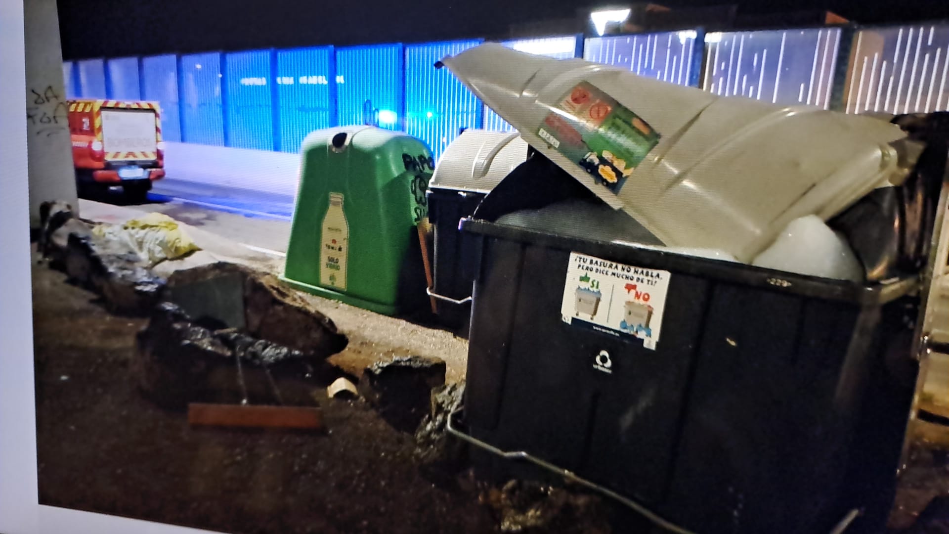 Incendio de contenedores en Arrecife