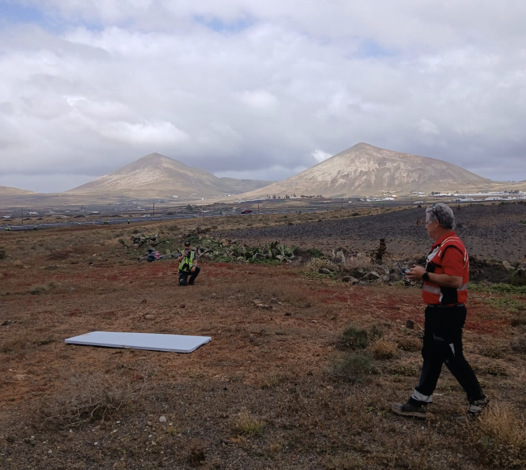 Simulacro de un accidente aéreo en Lanzarote. Fotos: 112 Canarias.