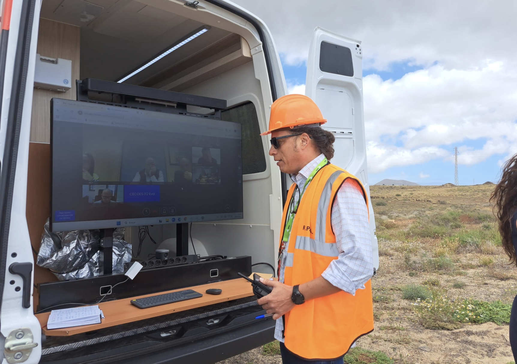 Simulacro de un accidente aéreo en Lanzarote. Fotos: 112 Canarias.