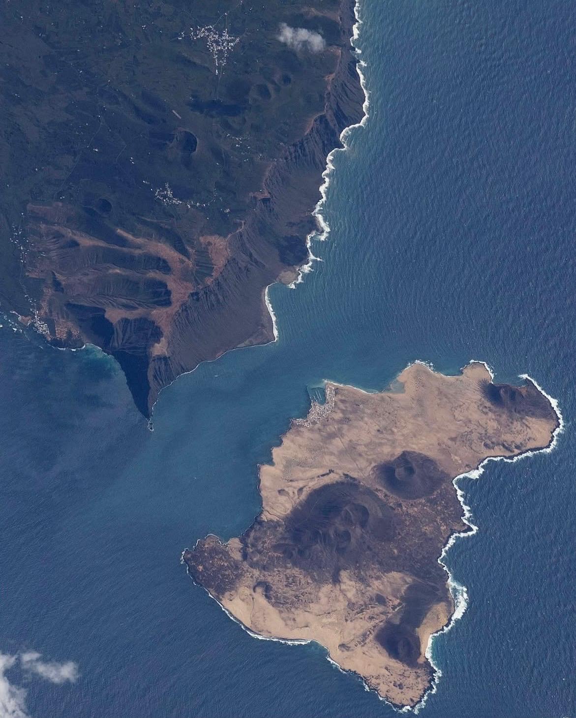 Imagen de Lanzarote y La Graciosa desde el espacio. Foto: Agencia Espacial Europea