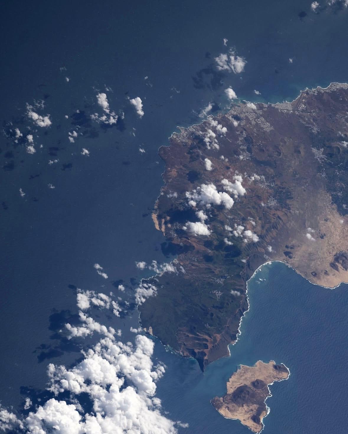 Imagen de Lanzarote y La Graciosa desde el espacio. Foto: Agencia Espacial Europea