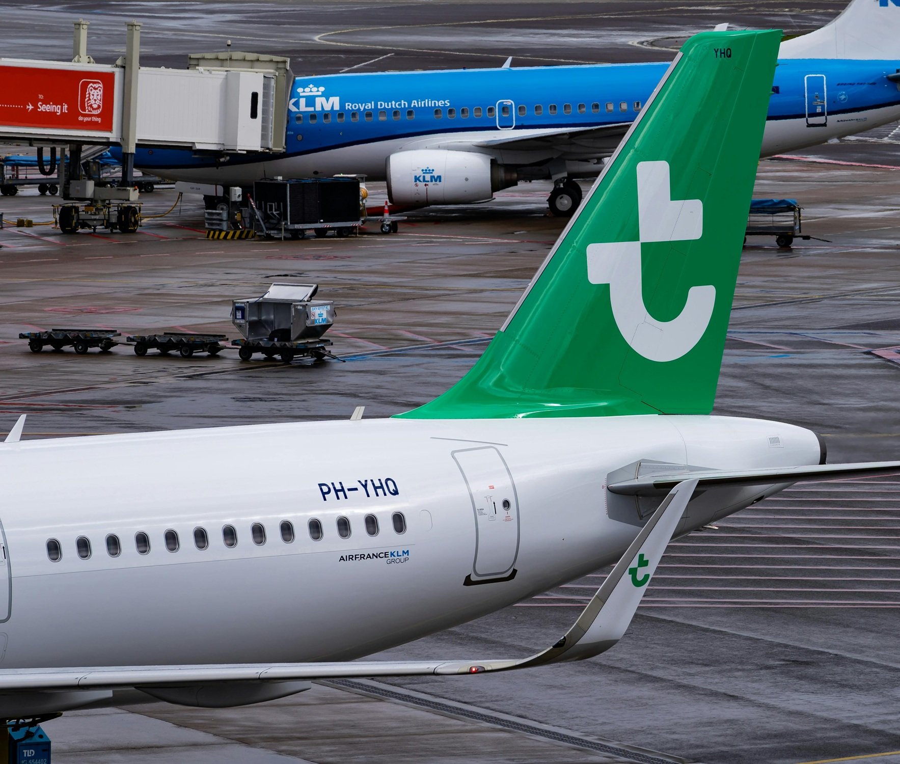 Avión de Transavia. Vuelos. Combustible