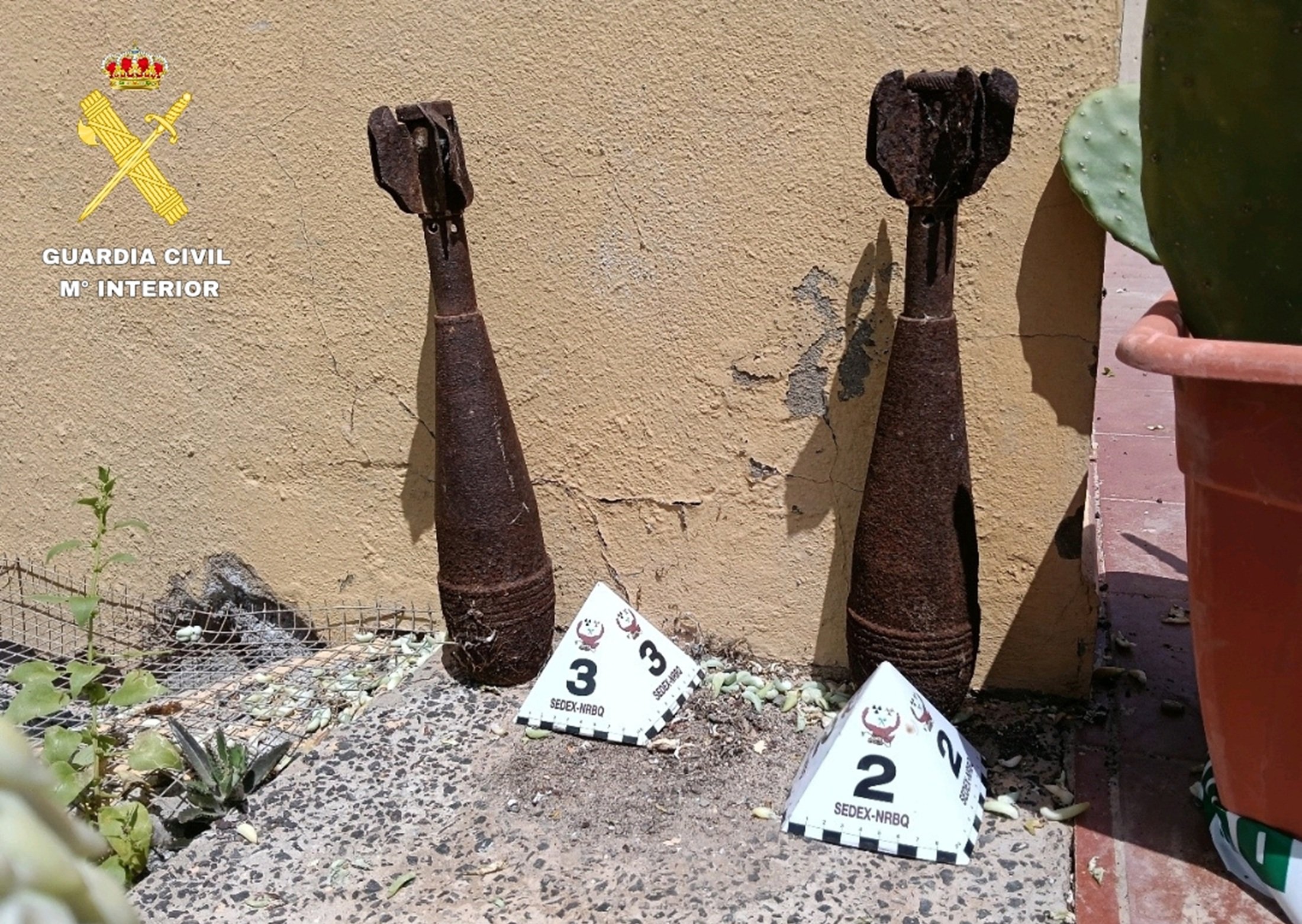 Proyectiles de mortero: Foto: Guardia Civil