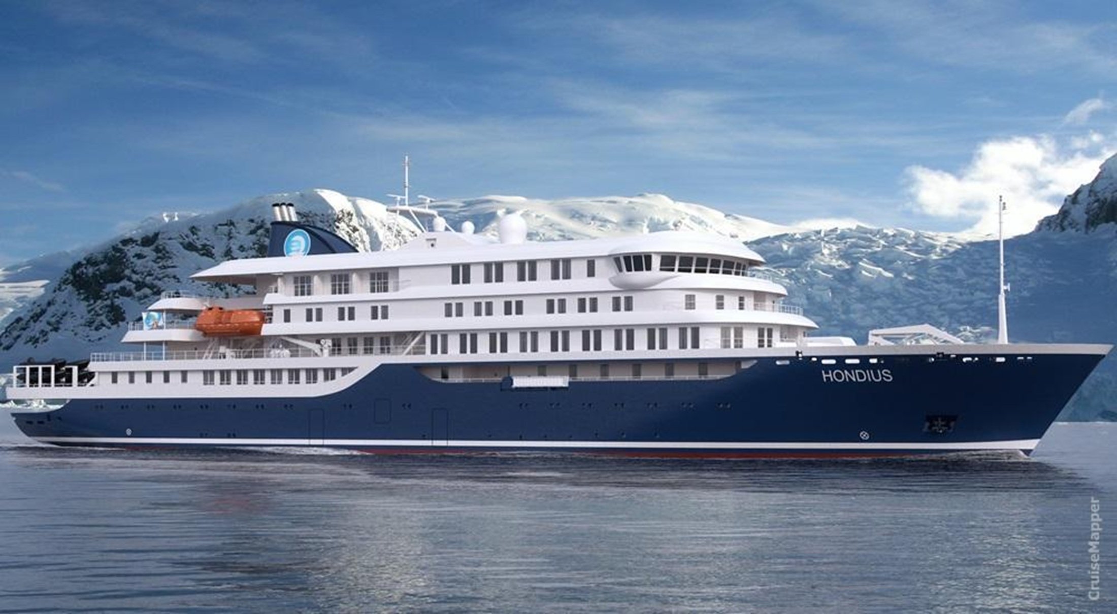 El crucero de lujo 'MV Hondius'. Foto: Cruisse Mapper