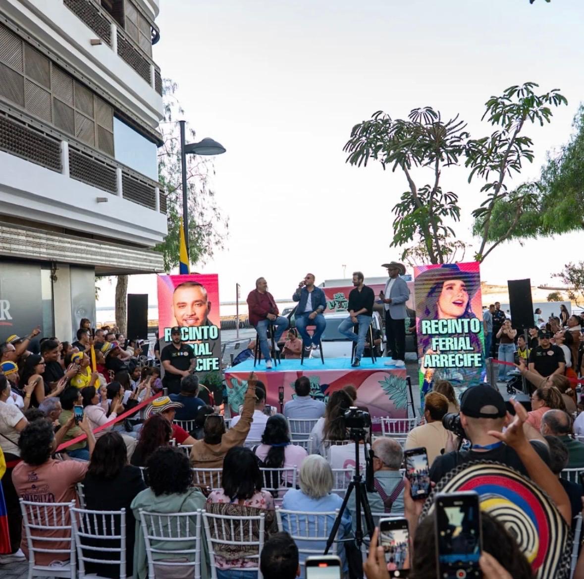 El cantante Jessi Uribe en la presentación del Festival Isla Latina en Arrecife