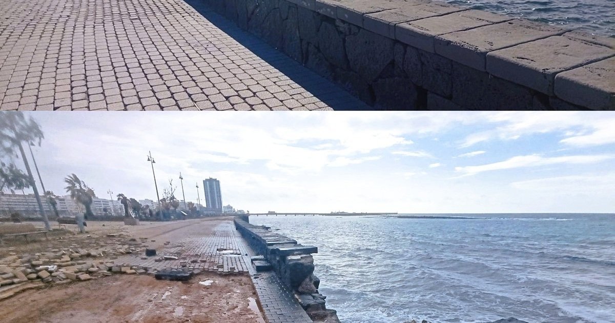 Arrecife: Reparación del Paseo Marítimo finalizada tras Borrasca ...