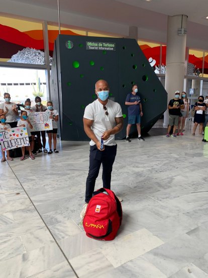 Ray Zapata llega a Lanzarote después de ganar la medalla de Plata en Tokio