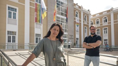 Los consejeros de Lanzarote en Pie Sí Podemos en el Cabildo, Myriam Barros y Jorge Peñas