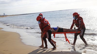 Simulacro de rescate en Playa Honda