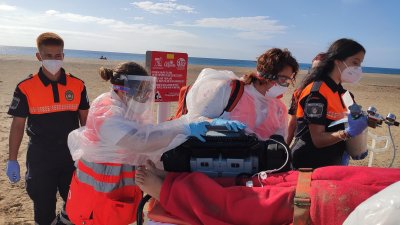 Simulacro de rescate en Playa Honda