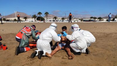 Simulacro de rescate en Playa Honda