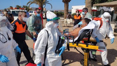 Simulacro de rescate en Playa Honda
