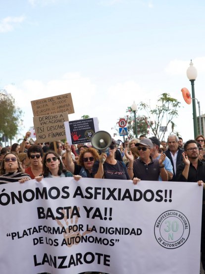 Manifestación de autónomos en Arrecife
